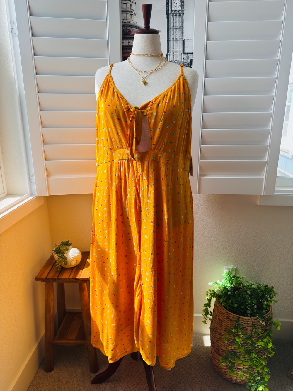 BP. Size 3X. FloralTie-Front Maxi Dress